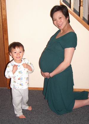 Brandon with Wendy pregnant at 38 weeks
